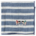 ガーゼ 相撲ハンカチ　はっけよい（ボーダー）　刺繍入りガーゼハンカチ　スーベニール　Japanese pattern embroidered gauze handkerchief