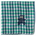 ガーゼ JAPANステッチハンカチーフ　ニンジャ　刺繍入りガーゼハンカチ　スーベニール　Japanese pattern embroidered gauze handkerchief