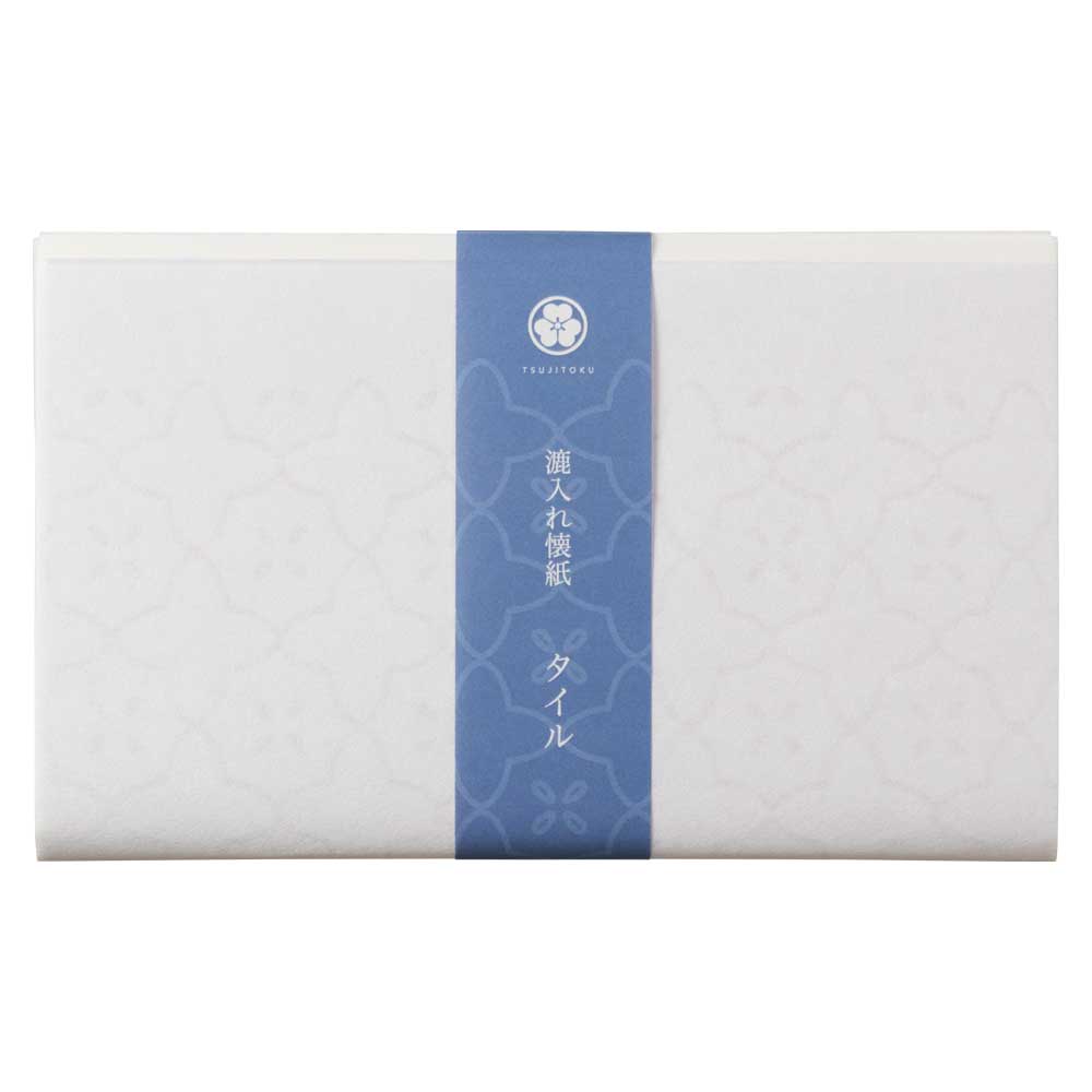 辻徳　漉入れ懐紙　タイル　20枚入り　美濃和紙　和柄　和風　茶道具　Sukiire kaishi, Japanese paper
