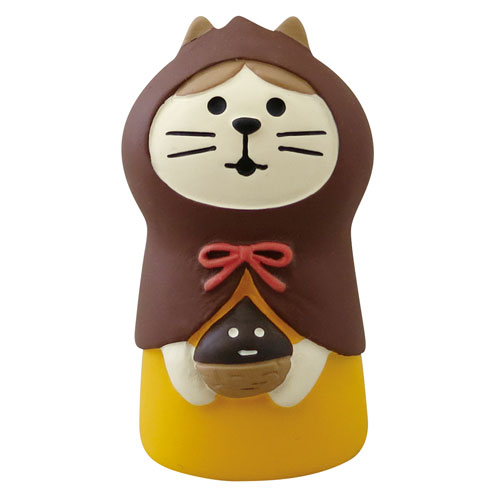 concombre　ねこずきん　栗 (ZHW-92535)　ハロウィン黒猫カフェ　置物・フィギュア　Cat figurine