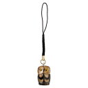 ふくろう根付・ストラップ 水牛の角製 (KS) Owl strap
