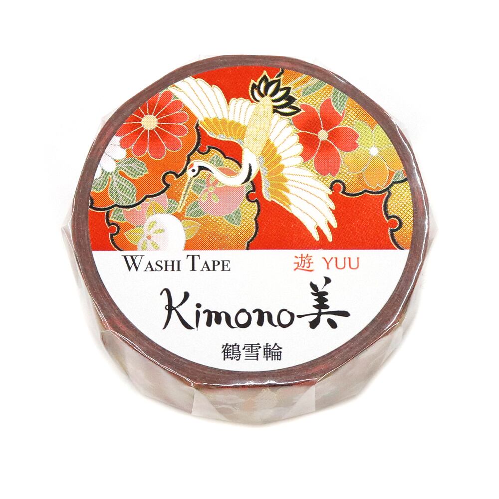SAIEN カミイソ産商 マスキングテープ 鶴雪輪 15mm 7m巻 遊YUU レトロモダン 金箔...