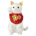 めでたや招き猫 しろ めでたや 和紙の置物 Japanese paper lucky cat figurine