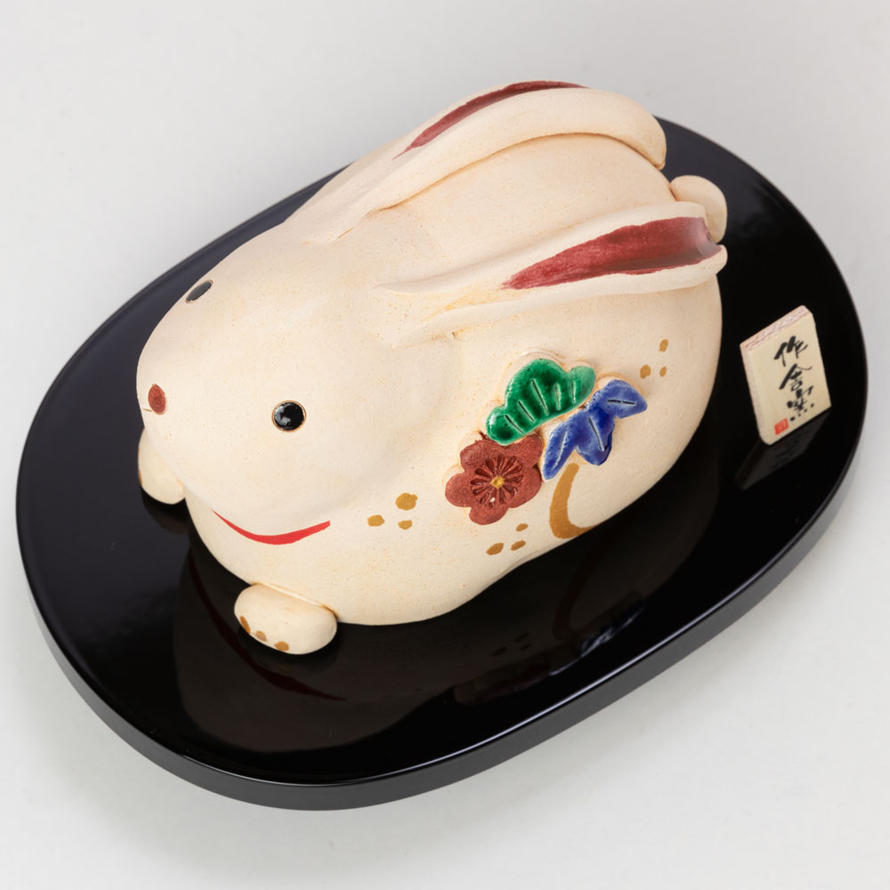 正月干支飾り 卯 民芸飾り・大 (K23-01) ひさみ窯 瀬戸焼 Setoyaki Pottery ornament New Year decoration [2]