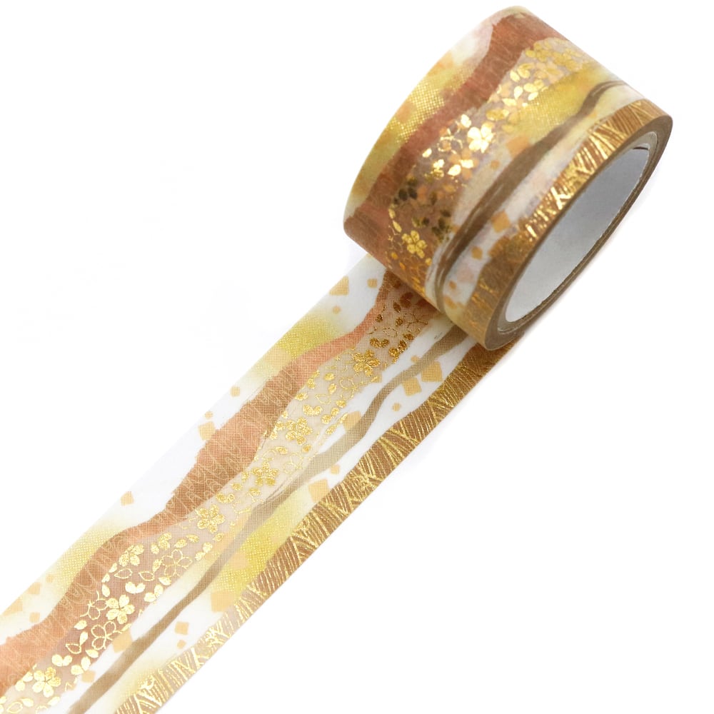 SAIEN カミイソ産商 マスキングテープ 道長 25mm 5m巻 禅ZEN 粋タイプ 金箔グラデ...