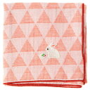 スーベニール うさぎハンカチ 雪うさぎ(うろこ模様) 刺繍入りガーゼハンカチ