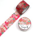 SAIEN Kimono美 華HANA マスキングテープ 菊桜 25mm (GR-1042) 5m巻 友禅柄 金箔グラデーション 和紙ステーショナリー