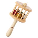 笛付ガラガラ　木製楽器玩具　木地玩具