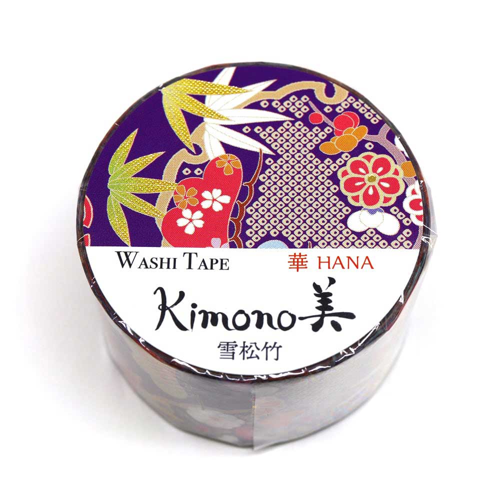 SAIEN カミイソ産商 マスキングテープ 雪松竹 25mm 5m巻 華HANA 友禅柄 金箔グラデ...