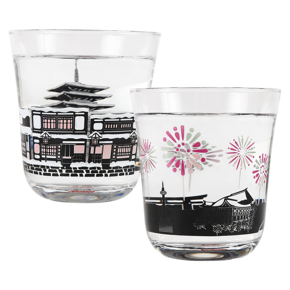 京都コトラボ　四季を彩る京のグラス　夏＆冬ペアセット　冷感：温度で色が変わります　心が揺れる贈り..