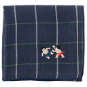 ガーゼ 相撲ハンカチ　張り手（グリッド）　刺繍入りガーゼハンカチ　スーベニール　Japanese pattern embroidered gauze handkerchief