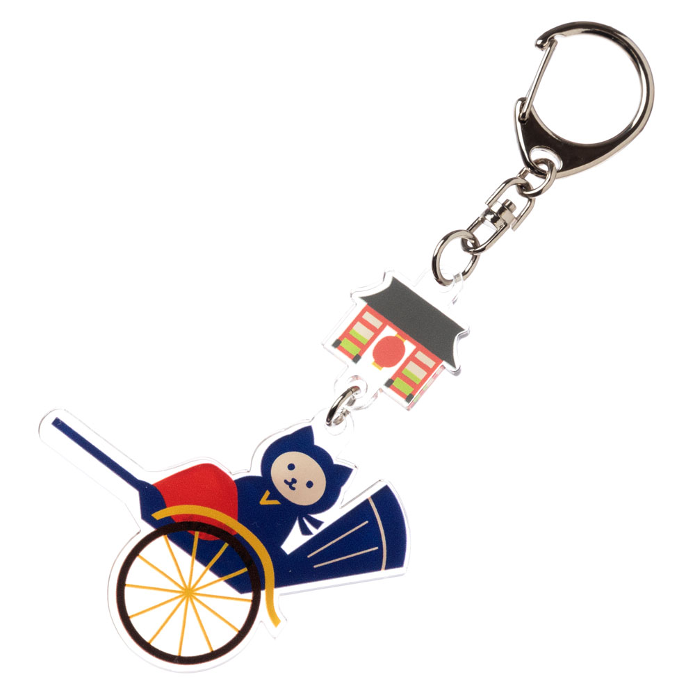 NYANJA　キーホルダー東京　人力車　ずっとこっちみてる猫の忍者　スーベニール　Key ring