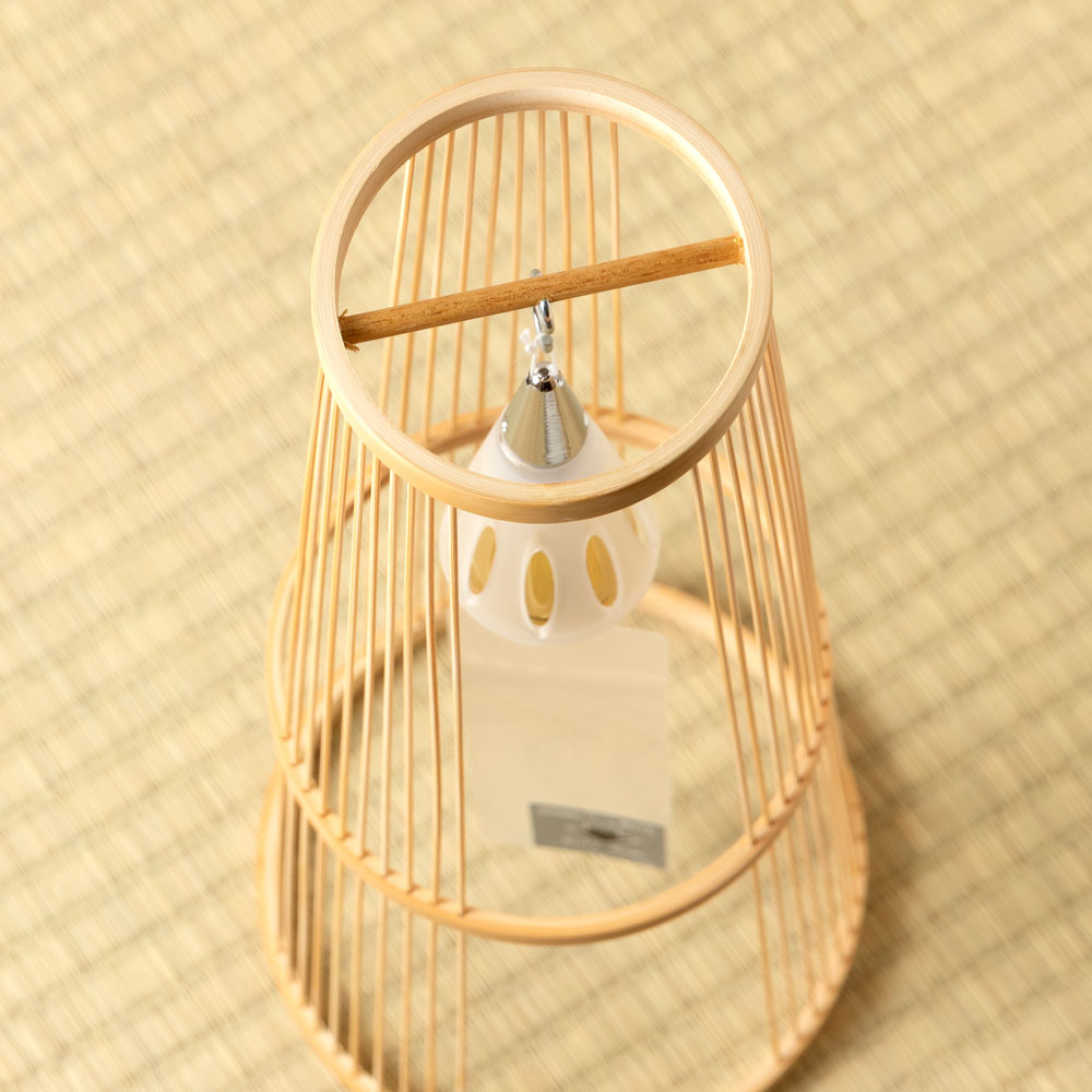 駿河竹千筋細工 東京ベル 置き風鈴 ゴールド ショート 消音 静岡 伝統工芸品 竹 風...