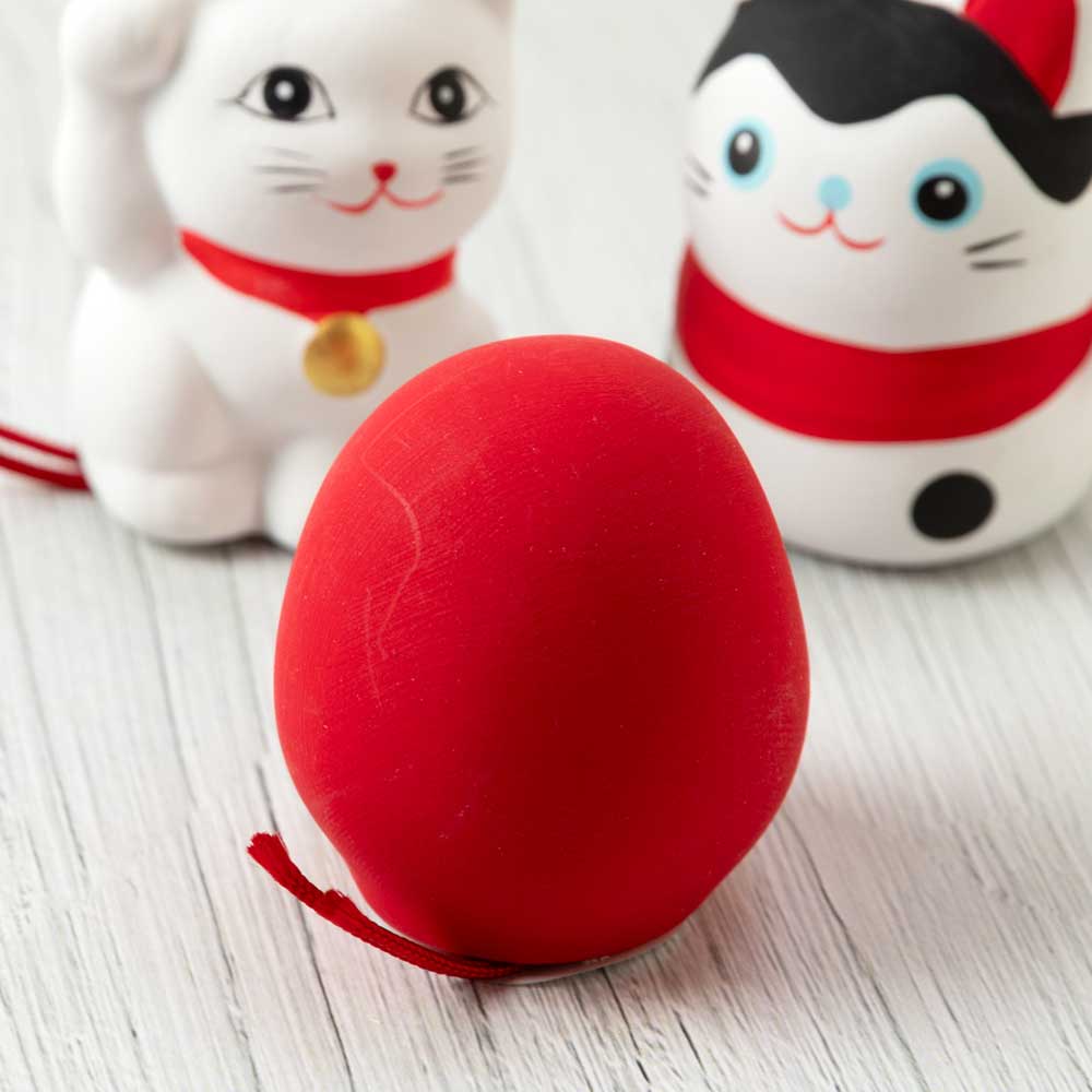 瀬戸焼 おみくじ飾り 赤達磨 ちょっとしたスペースに飾れる陶器の縁起物 [3]