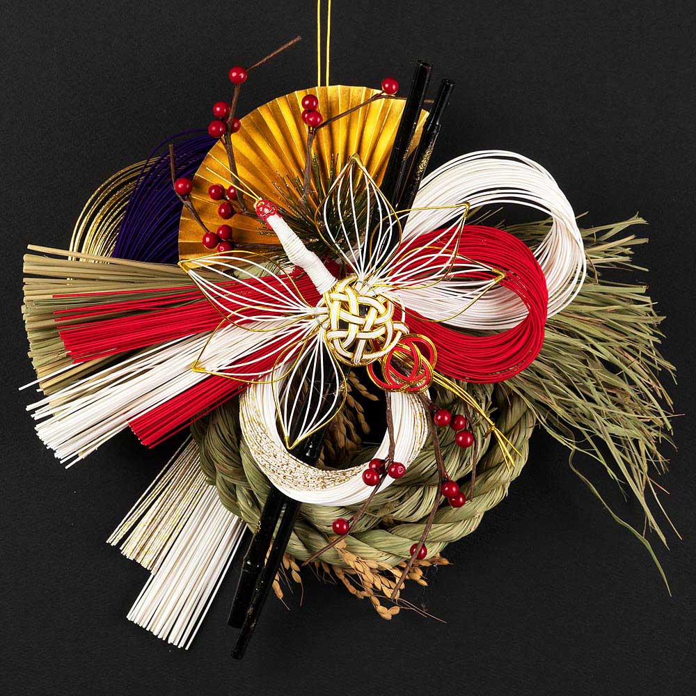 @A@|Y@ጎԁ@׉ij@V싛̐@6800TCY@a_Ȍ֏@}ṼhAɂ@{̂Ȃ[X@Japanese New Year decoration made of straw