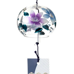 ぎやまん風鈴　鉄仙　クリスタルガラス風鈴　木之本　福島県の工芸品　Wind bell, Fukushima craft