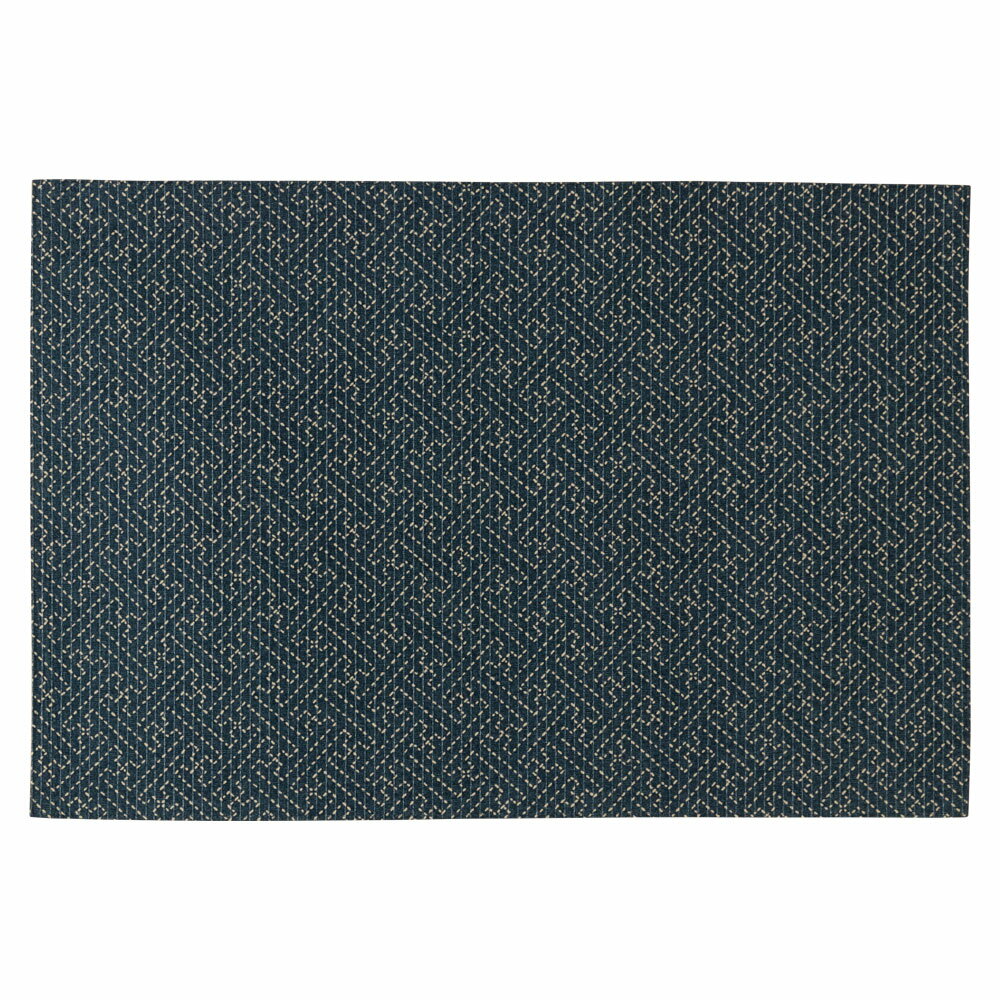 百道発信　綾　ランチョンマット　オールドブルー (IKI-1450)　リバーシブル　45×31cm　福岡県の布製品　Fabric place mat, Fukuoka craft