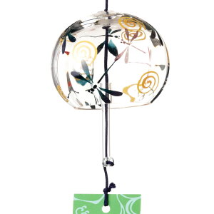 ぎやまん風鈴　勝ち虫（とんぼ）　クリスタルガラス風鈴　木之本　福島県の工芸品　Wind bell, Fukushima craft