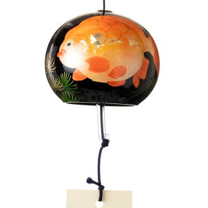 うるし匠風鈴　金魚　クリスタルガラス風鈴　木之本　福島県の工芸品　Wind bell, Fukushima craft