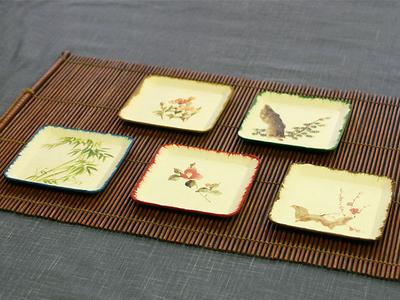 和紙　銘々皿五彩