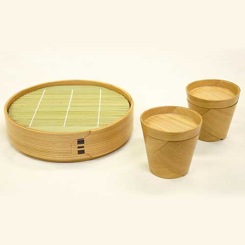 ご夫婦で仲良く、おそばでもいかがですか？大館曲げわっぱざるせいろ・そばちょこセット（薬味...