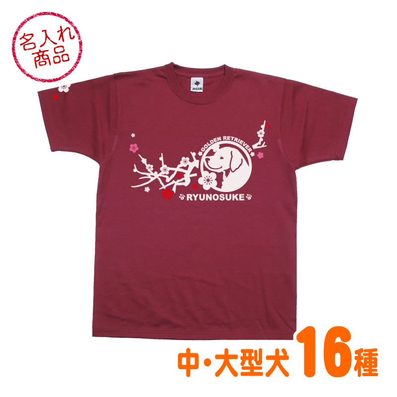 お名前Tシャツ 梅枝（中・大型犬） 