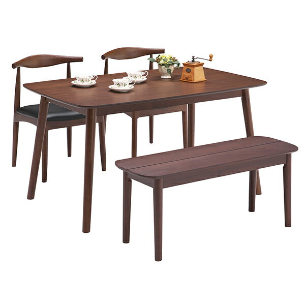 【5000円OFFクーポン配布中】ダイニングセット テーブルセット 4点 ベンチ付き 食卓セット 4人用 ダイニング4点セット カフェ おしゃれ ブラウン ナチュラル 茶 韓国インテリア