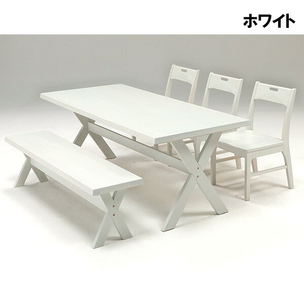 【5%OFFクーポン】ダイニングセット ダイニングテーブルセット 木製 4人掛け 4人用 5人掛け 5人用 ダイニング5点 ダイニングチェア 和 モダン 幅180cm 幅180 食卓セット 長方形 大川 引越 ラバー無垢 テーブル+ベンチ+チェア3脚 韓国インテリア [2]