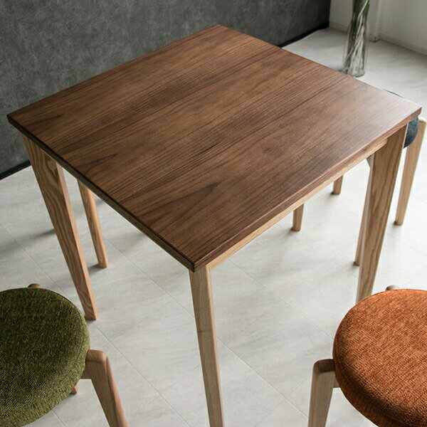 ダイニングテーブル 幅80cm テーブル ダイニング 北欧 北欧風 木製 タモ無垢 ウォールナット シンプル おしゃれ 韓国インテリア [2]