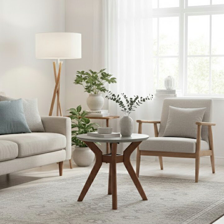 テーブル センターテーブル 丸センターテーブル リビングテーブル コーヒーテーブル 幅60X奥行60X高さ5..