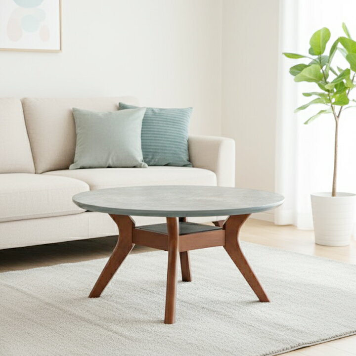 テーブル センターテーブル 丸センターテーブル リビングテーブル 幅80cmX奥行80X高さ40 シンプル おし..