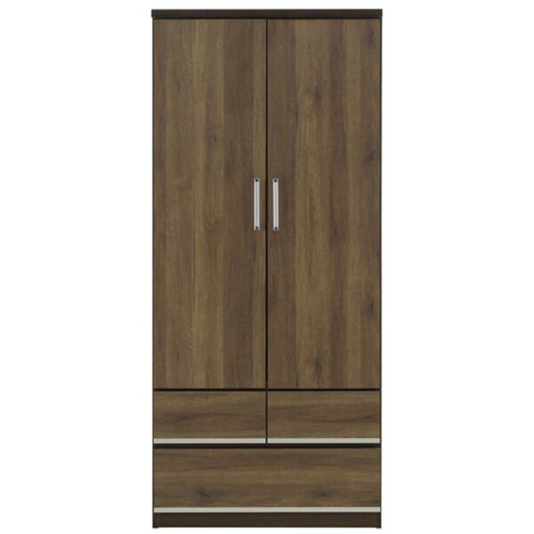 タンス チェスト 服吊 ワードローブ 衣類収納 収納家具 幅80cm 新生活 スライドレール付き フルオープ..