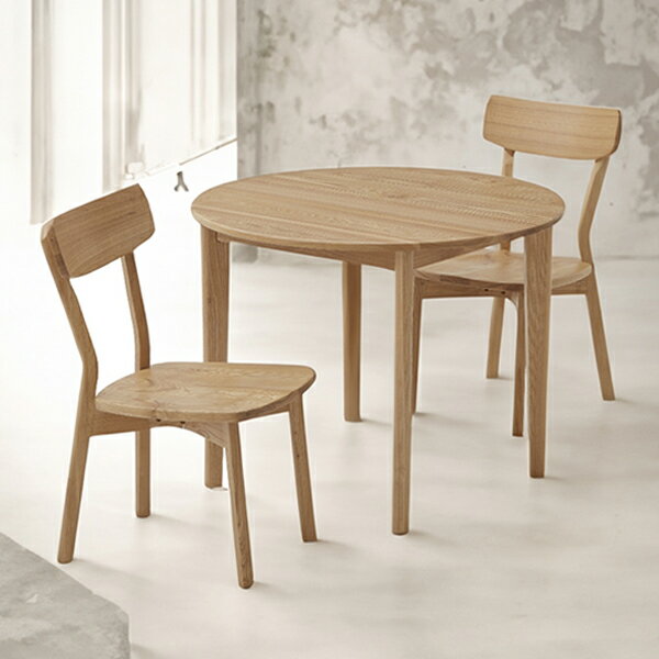 【マラソン全品ポイント5倍】ダイニングセット ダイニング3点セット 食卓セット 2人掛け 2人用 丸型 円形 無垢 木製 リビングインテリア おしゃれ 食卓 韓国インテリア