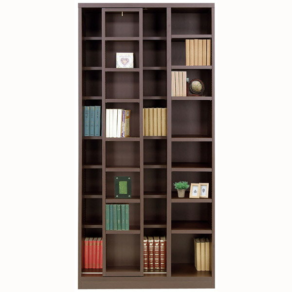 【ポイント最大5倍超ポイントアップ祭++5％OFFクーポン7/13 10:00〜】本棚 書棚 本収納 収納家具 木製 幅85cm 完成品 国産 スライド式 シェルフ 韓国インテリア