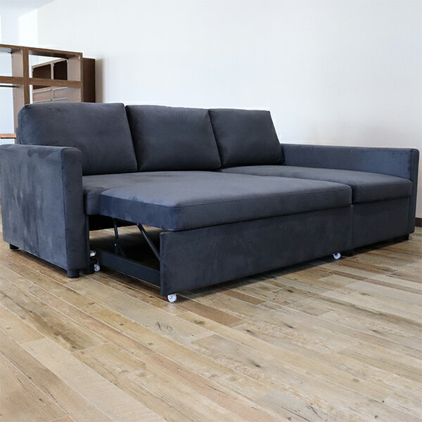 【P5倍!!】カウチソファ ソファ ソファー カウチソファー ファブリックソファ マルチソファー ファブリック 3人用 3人掛け リビング リビングインテリア ベッド 収納付 韓国インテリア [2]