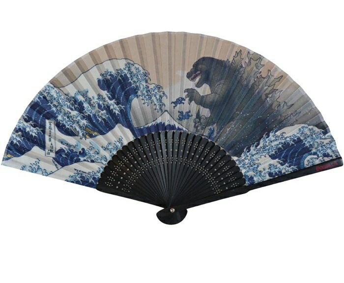 ゴジラ浮世絵 　扇子　富嶽三十六景大怪獣ノ図