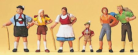 Preiserプライザー10280　ハイキングの人々【HO人形】【塗装済み】【ジオラマ小物】【ネコポス可】のサムネイル