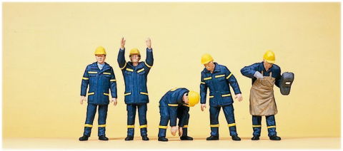 立った状態（大人）で約2cmの高さですドイツ連邦技術支援隊(THW)5体セットです。情景模型などにおすすめです。※写真と実物の配色が異なる場合がございます