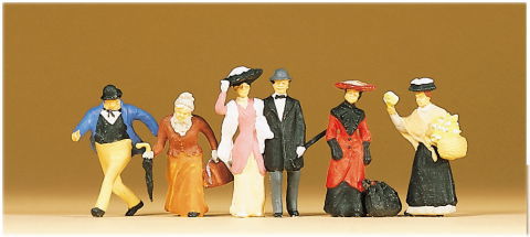 Preiserプライザー12138　1900年代の旅行者や通行人【HO人形】【塗装済み】【ジオラマ小物】【ネコポス可】