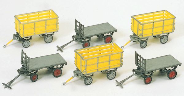 Preiserプライザー17112　台車　6台【HO人形】【組立キット】【ジオラマ人形】