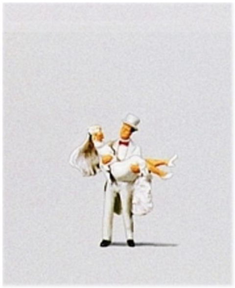 Preiserプライザー28029　結婚式の新郎新婦　お姫様抱っこ【HO人形】【塗装済み】【ジオラマ小物】のサムネイル