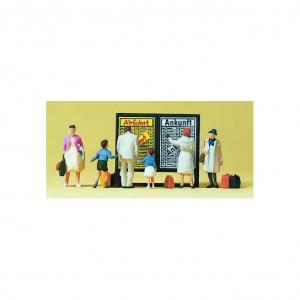 Preiserプライザー79145　時刻表を見ている人たち【Nゲージ人形】【塗装済み】【ジオラマ小物】