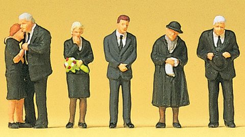 preiserプライザー10521　葬儀の参列者【HO人形】【塗装済み】【ジオラマ小物】【ネコポス可】