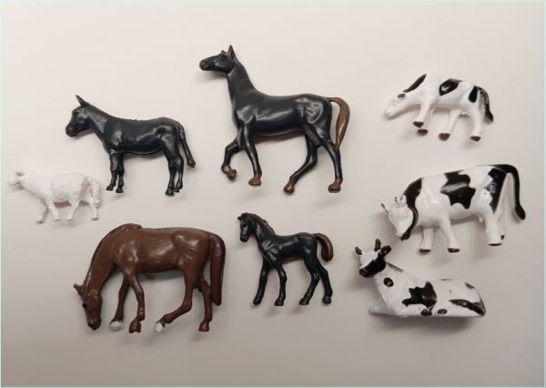 HO 牧場セット　(黒)　※在庫限り【HO人形】【動物】【塗装済み】【ジオラマ人形】【ネコポス可】