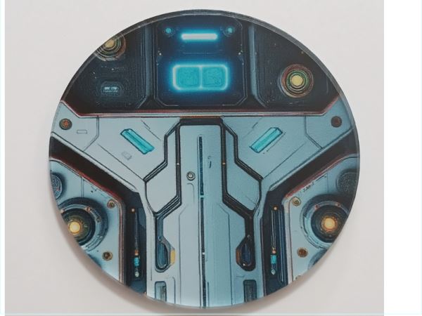 アクリルジオラマベース　宇宙・惑星U　円形10センチ　展示台　フリマイベント展示台に【ネコポス可】