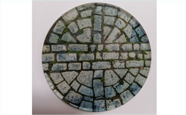 アクリルジオラマベース　床・タイルF　円形6センチ　展示台　フリマイベント展示台に【ネコポス可】