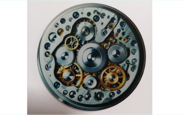 アクリルジオラマベース　歯車・スチームパンク風C　円形6センチ　展示台　フリマ...