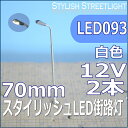 スタイリッシュLED街路灯 70mm 白色 2本セット led093