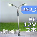 二股式LED街路灯　45mm　白色　2本セット　led13_2