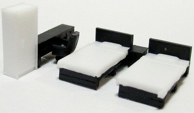 1/150 情景アクセサリー 寝室A（黒）【YSK】【鉄道模型】【カラーレジン製】【Nゲージ】【ネコポス可】